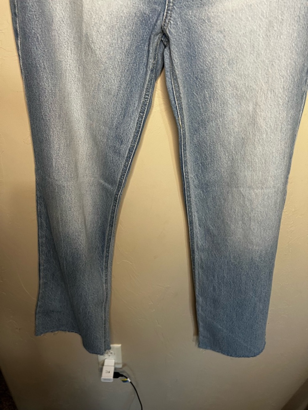 Kancan Maryville High Rise Tie Back 90’s  Flare Button Fly Raw Hem Denim Jeans - Picture 8 of 16